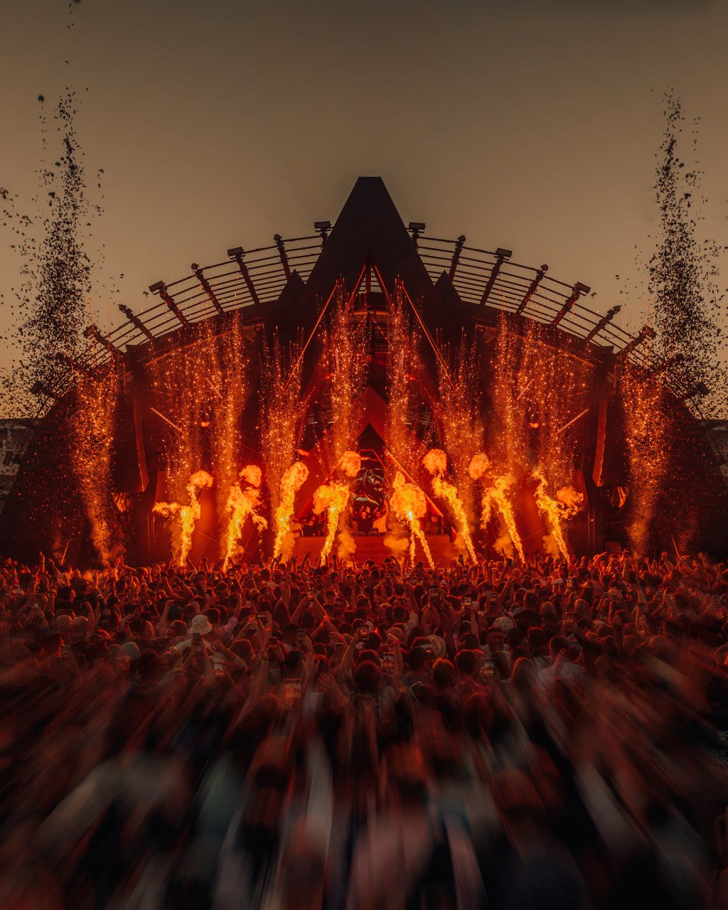 Volcano stage on opening night, Ants at Ushuaïa Ibiza
